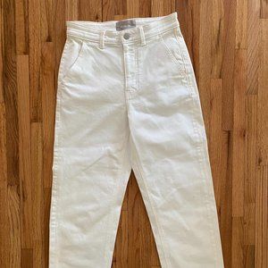 Everlane Cropped Straight Leg Jeans in Bone